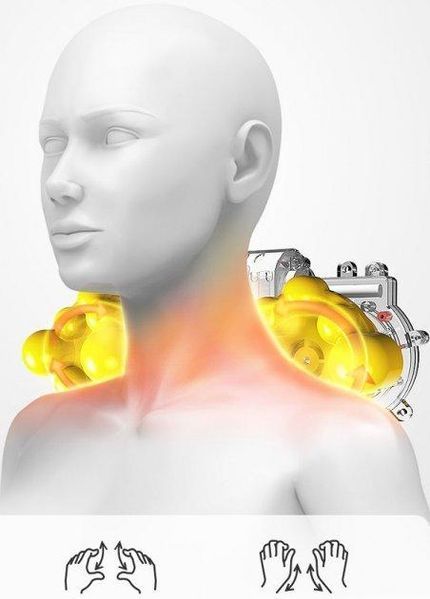 Массажная подушка роликовая с функцией подогрева и музыкой Paradise Sound LeonKan YK-501C массажёр для шеи и п 20000026 фото